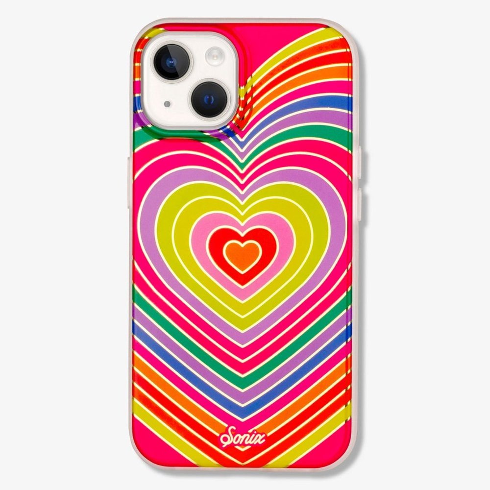 Sonix Rainbow Hearts Protective Case for Apple iPhone 14 Plus with MagSafe NWT